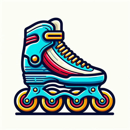 Roller skates isolated on the white background. Vector illustration.