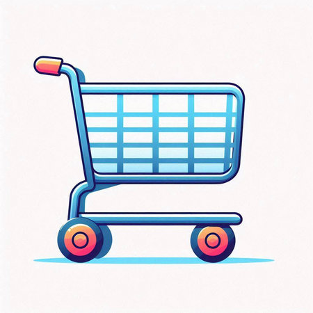 cart with a shopping cart, vector illustration, eps 10.のイラスト素材