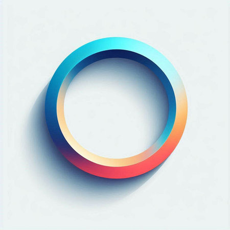 Vector abstract background with blue and orange 3D rings. Eps10のイラスト素材