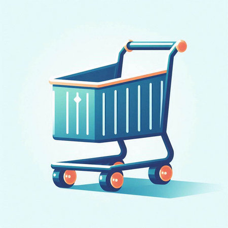Shopping cart icon. Vector illustration of a shopping cart icon.のイラスト素材