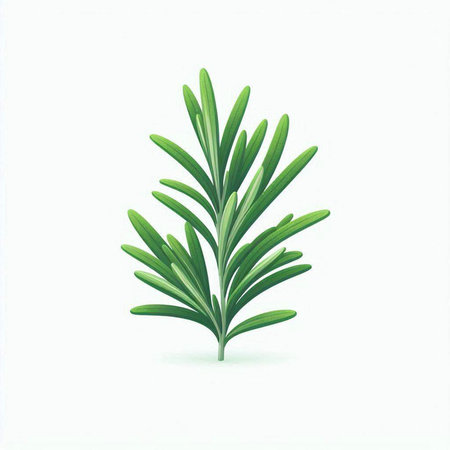 Rosemary leaves isolated on white background. Realistic vector illustration.のイラスト素材