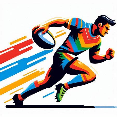 Running man, vector illustration, sportsman, athlete, runner, joggerのイラスト素材