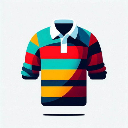 Colorful male polo shirt on white background. Vector illustration.のイラスト素材