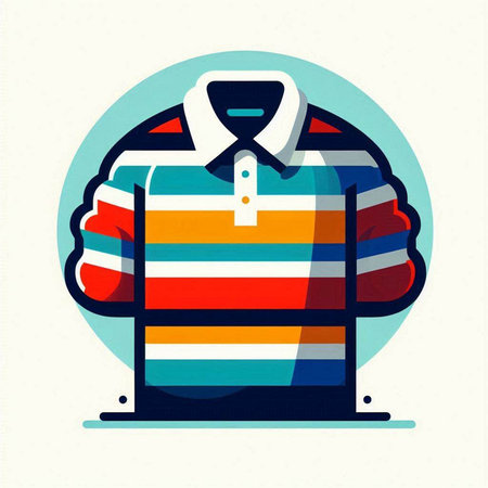 Colorful man polo shirt. Vector illustration in flat style.のイラスト素材