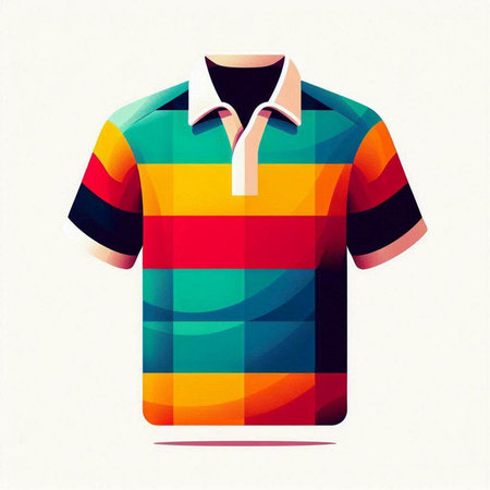 Colorful polo shirt on a mannequin, vector illustrationのイラスト素材