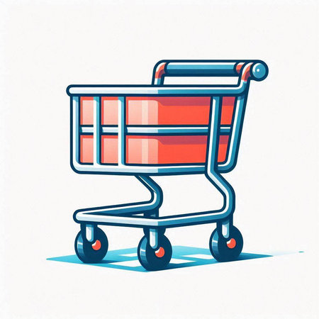 Shopping cart on wheels, vector illustration, eps 10.のイラスト素材