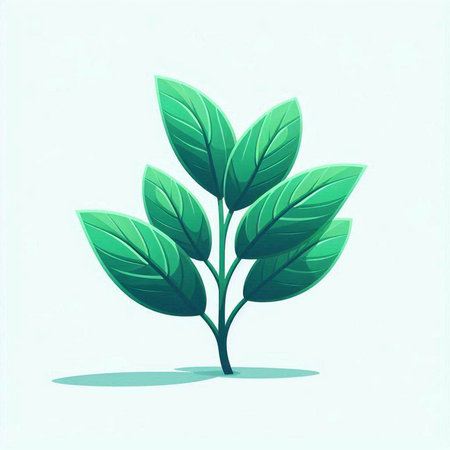Green leaves on a white background. Vector illustration. Eps 10.