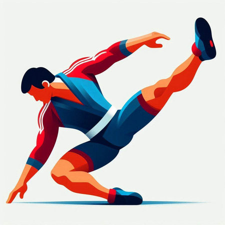 Running man. Sport vector illustration. Athlete in dynamic action.のイラスト素材