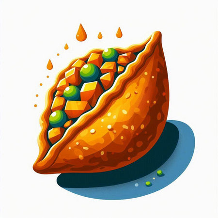 Illustration of a pie on a white background. Vector illustration.のイラスト素材