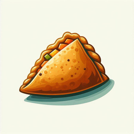 Illustration of a tortilla in a cartoon style on a light background