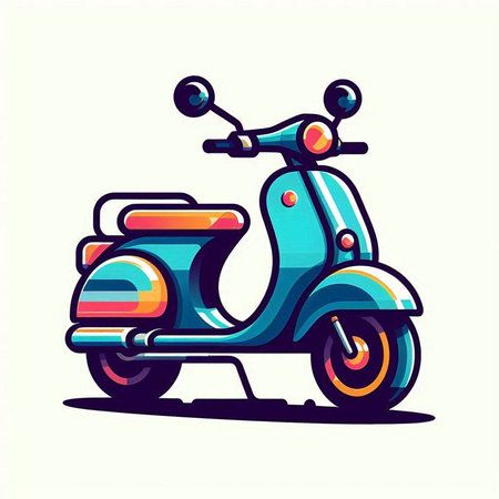 Vintage scooter. Retro style. Vector illustration. EPS 10のイラスト素材