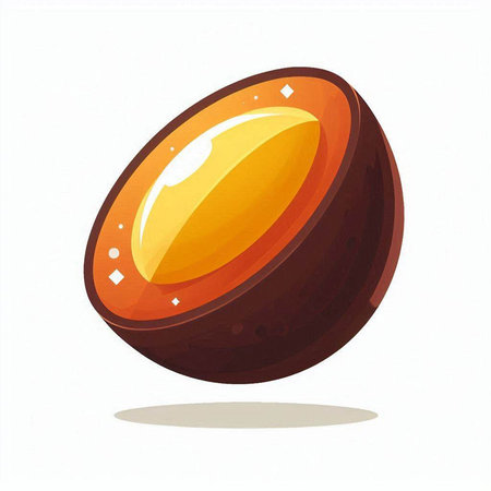 Illustration of a fresh ripe coconut isolated on a white background.のイラスト素材