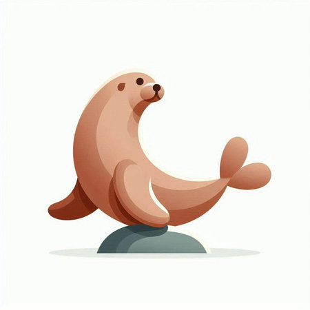Illustration of a cute seal on a white background, vector illustrationのイラスト素材
