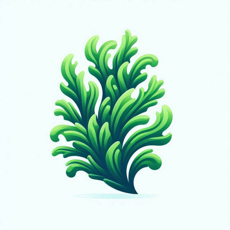 Green seaweed isolated on white background. Vector illustration for your designのイラスト素材