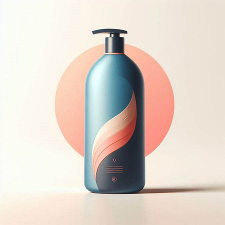 Mockup of cosmetic bottle. 3d illustration. Template for branding identity.