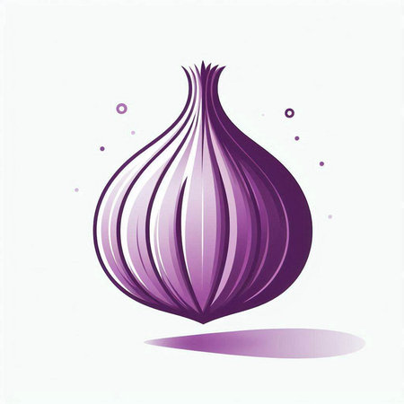 Purple onion on a white background with shadow. Vector illustration.のイラスト素材