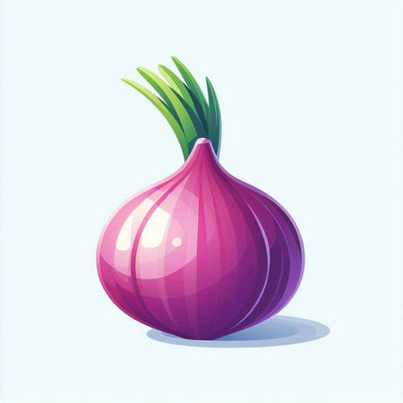 Illustration of a purple onion on a white background. Vector illustrationのイラスト素材