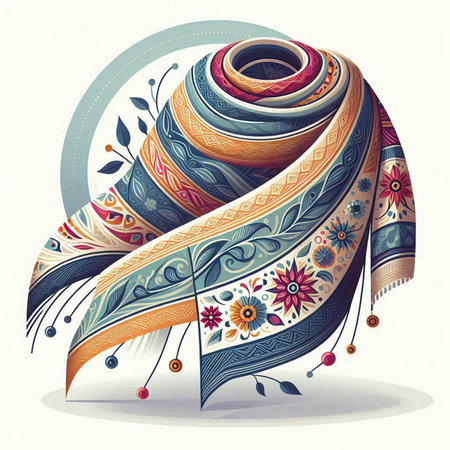 Beautiful hand-drawn vector illustration with decorative elements in ethnic styleのイラスト素材