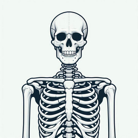 Human skeleton model isolated on white background. Vector illustration. Eps 10.