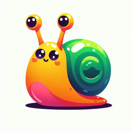 funny snail isolated on a white background, vector illustration, eps 10のイラスト素材