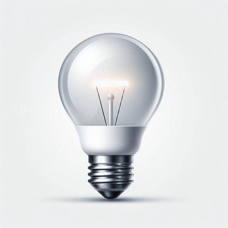 Realistic light bulb on white background. Vector illustration. Eps 10.のイラスト素材