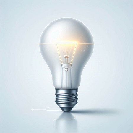 Glowing light bulb on a white background. Eps 10 vector file.のイラスト素材