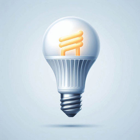 Glowing light bulb on white background. Idea concept. 3D Renderingのイラスト素材