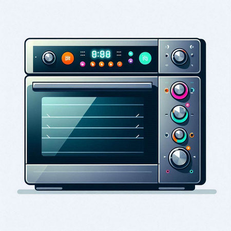 Illustration of a modern electric oven isolated on a white background.のイラスト素材