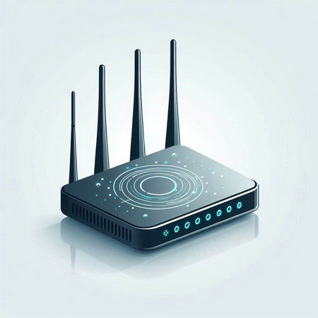 Wireless router on white background. Vector illustration. Eps 10.