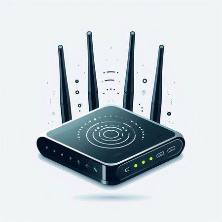 Wireless router on white background. Vector illustration. Eps 10.