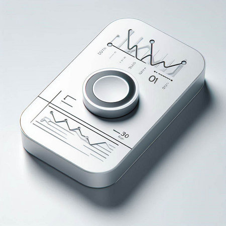 power button on a white background, 3d render, square image
