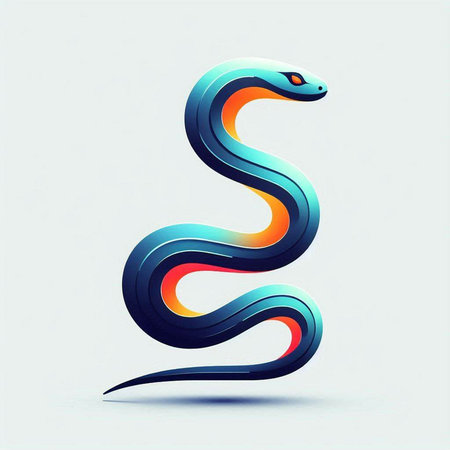 Snake icon. Vector design template elements for your application or corporate identity.のイラスト素材