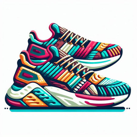 Sneakers. Colorful vector illustration for your design. Isolated on white backgroundのイラスト素材