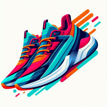 Sneakers on white background. Vector illustration. Eps 10.のイラスト素材