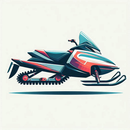 Snowmobile. Isometric 3d vector illustration on gray background.のイラスト素材