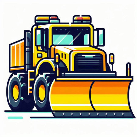 Snowplow. Vector illustration of a snowplow on a white background.