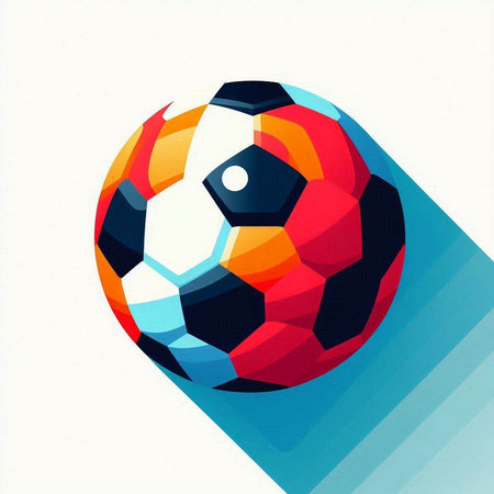 colorful soccer ball isolated on a white background. Vector illustration.のイラスト素材