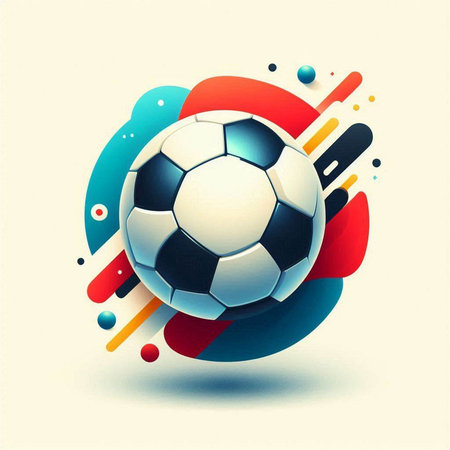 Soccer ball on colorful abstract background. Vector illustration. Eps 10のイラスト素材