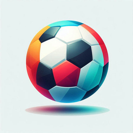 Colorful abstract soccer ball on the white background. Vector illustration.のイラスト素材