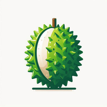Durian fruit isolated on white background. Durian vector illustration. Durian vector icon