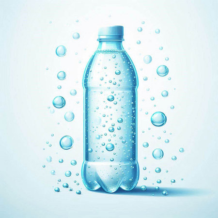 Vector illustration of underwater life with bubbles and stars on white background.のイラスト素材