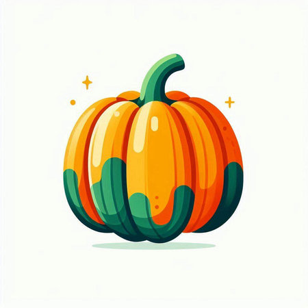 Pumpkin vector illustration, flat cartoon style isolated on white background.のイラスト素材
