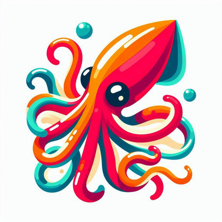 Octopus on a white background. Vector illustration for your design.