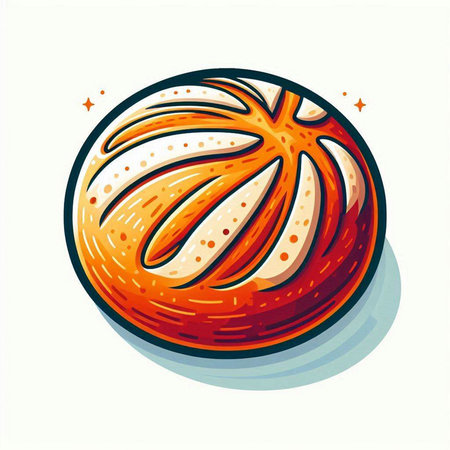 Bread icon. Vector illustration of bread on a white background.のイラスト素材