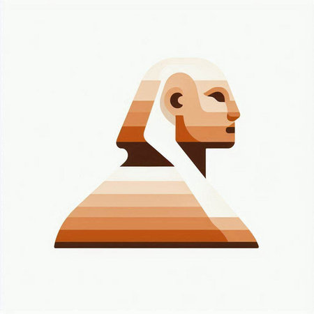 Egyptian Sphinx. Vector illustration of an Egyptian pharaoh.