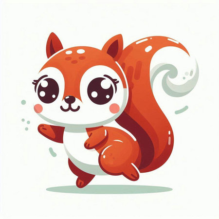 Cute cartoon squirrel. Vector illustration of a cute little squirrel.