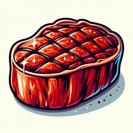 Illustration of a pie with red filling, sketch for your designのイラスト素材
