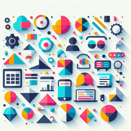 Flat design modern vector illustration concept of businesseting and advertising.のイラスト素材