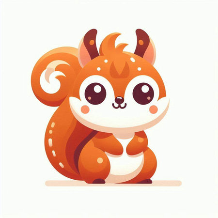 Cute cartoon squirrel. Vector illustration. Cute animal character.のイラスト素材