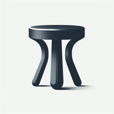 Black wooden stool isolated on white background. 3d render illustration.